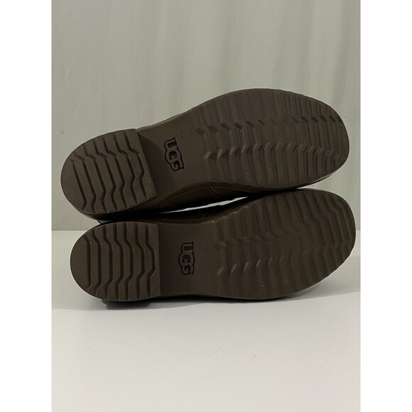 UGG Ashbury Boots Women's 9 Brown Leather Waterproof Lace-Up Wool Lined Combat - Picture 9 of 12